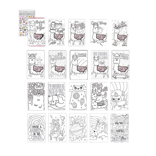 Vista 8 de Fashion Angels Llama Shaker - Portafolio compacto de bocetos/libro de bocetos de llama/libro para colorear, marrón/a, 7.6 onzas