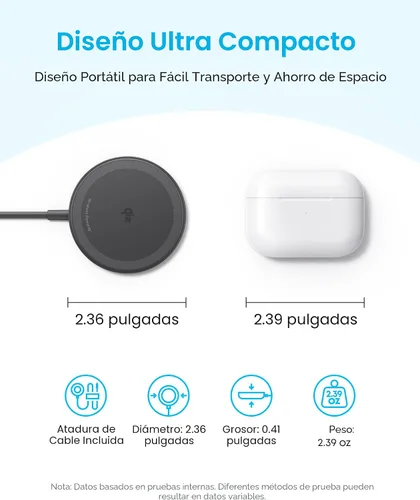 Vista 5 de Anker Zolo - Cargador inalámbrico magnético, certificado Qi2 de 15 W, almohadilla de carga inalámbrica compatible con MagSafe, para iPhone
