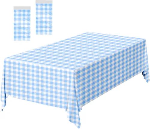 Vista 34 de Paquete de 2 Manteles de Plástico Beige Desechables Cubiertas de Mesa Mantel Rectangular Beige para Fiesta Baby Shower Boda Cumpleaños Mantel