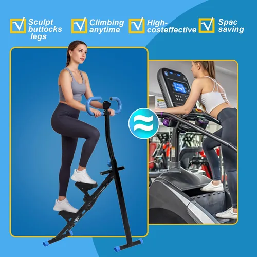 Vista 4 de Escalera para gimnasio en casa, máquina de entrenamiento vertical plegable, máquina de entrenamiento de cuerpo completo con asas ajustables, monitor