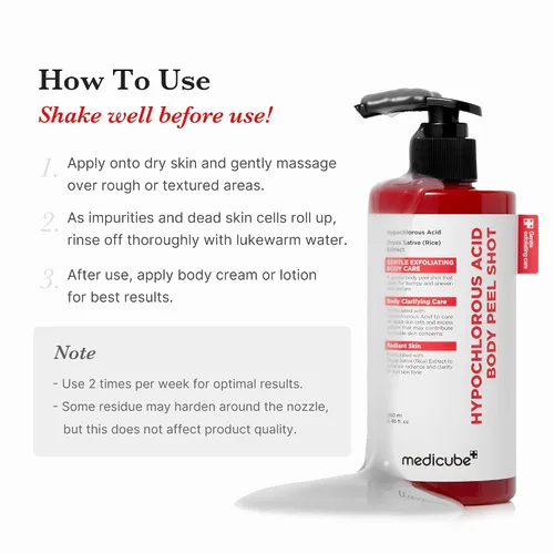 Vista 8 de medicube Dual Body Peel Shot Duo: ácido hipocloroso y cúrcuma Body Peel Shot para exfoliación suave para células muertas de la piel, parches