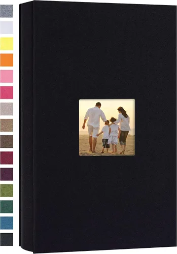 Vista 40 de potricher - Álbum de fotos pequeño para 100 fotos de 4 x 6 pulgadas, con portada de lino con foto, familiar, para bodas, aniversarios, bebés o Beige