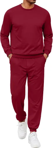 Vista 11 de COOFANDY Conjunto deportivo de 2 piezas para hombre, sudadera de manga larga, sin botones, para deportes, casual, fitness, trotar