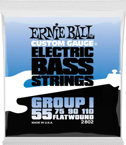 Vista 3 de Ernie Ball Group I Cuerdas Flatwound para Guitarra Bajo, Calibre 55-110 (P02802)