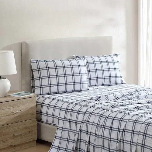 Vista 13 de Nautica - Sábanas, juego de ropa de cama de percal de algodón con funda de almohada a juego, vigorizante y fresco, bolsillo profundo