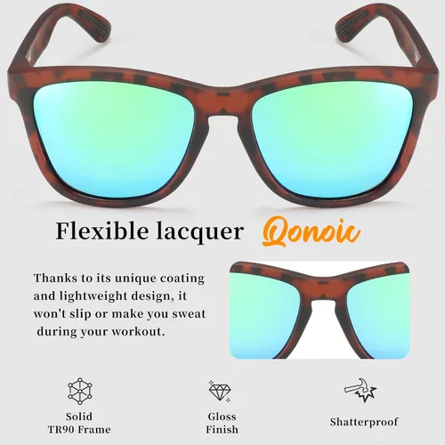 Vista 3 de Lentes de sol polarizados para mujeres y hombres, estilo clásico retro, lentes de espejo coloridos de los años 80, aptos para correr en la playa