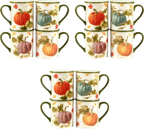 Vista 7 de Certified International Autumn Harvest - Tazas de 16 onzas, juego de 4