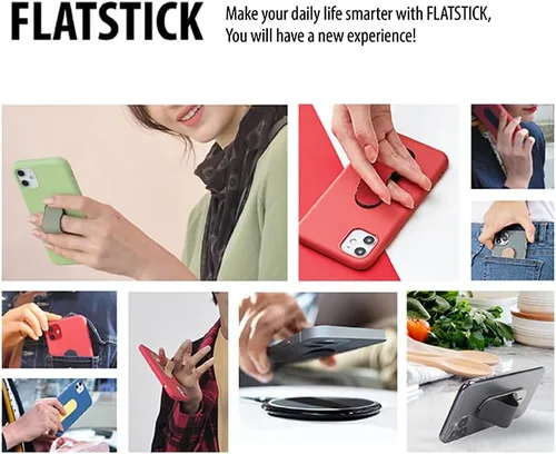 Vista 5 de MOMO STICK Flatstick, soporte de correa de agarre para teléfono celular para mano, soporte para teléfono celular, nuevo agarre delgado para selfie