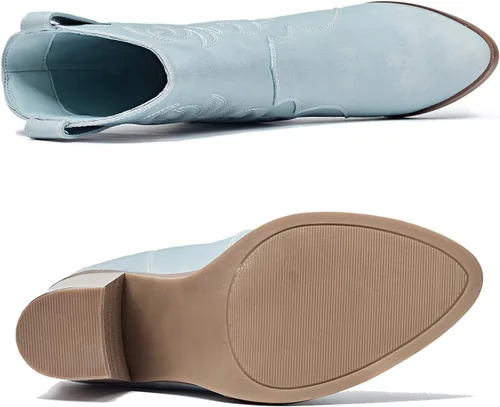 Vista 4 de NVOSRUO Botas de invierno para mujer, botas de nieve impermeables, botas frías ya sean cálidas, acogedoras y cómodas botas de media pantorrilla.
