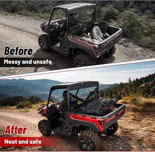 Vista 3 de StarknightMT Malla de Carga UTV - StarknightMT Malla Universal de Cama UTV con Correas Ajustables Compatible con Polaris Ranger General Can-am
