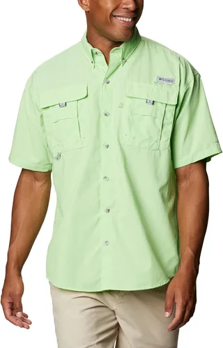 Vista 11 de Columbia - Camisa de pesca Bahama II, línea PFG, con factor de protección ultravioleta (FPU) 30, de manga corta, para hombre. azul (Vivid Blue)