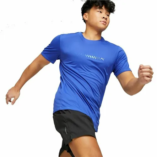 Vista 5 de Camiseta de Manga Corta Hombre Puma Run Favorite Logo Azul