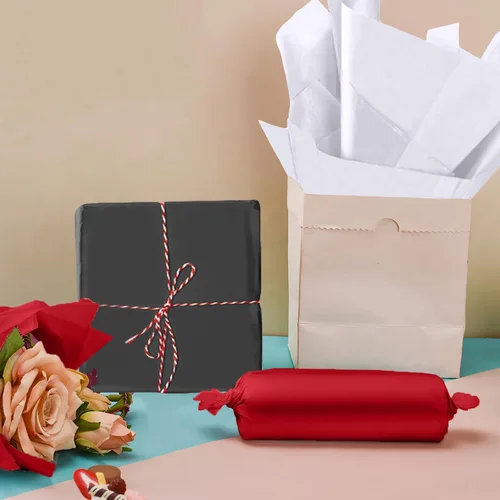 Vista 4 de 30 hojas de papel de seda negro, blanco y rojo para bolsas de regalo, papel de seda a granel para decoración de bodas, cumpleaños, proyectos