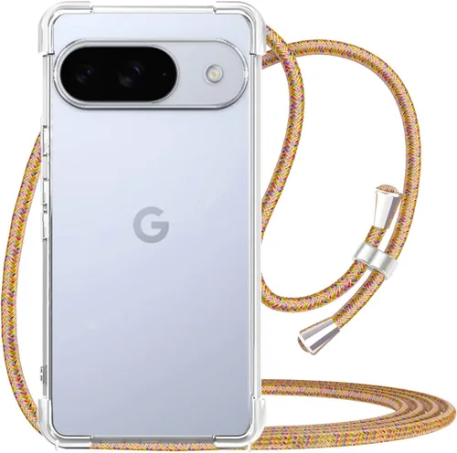 Vista 8 de Funda para teléfono Google Pixel 7 Pro, transparente, ajustable, con cordón para el cuello, para mujeres, niñas, TPU suave, delgada, a prueba