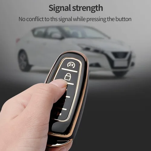 Vista 5 de Funda para llavero Ford para CMAX Escape Focus Edge Expedition Explorer Flex Taurus Smart Key Shell Case (negro)