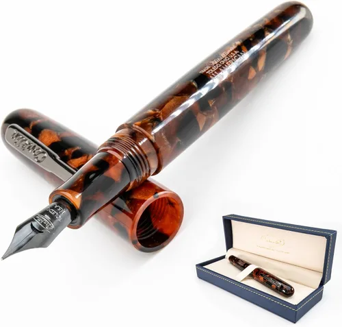 Vista 31 de Pluma estilográfica Conklin All American en negro – Punta ancha, diseño audaz y calidad premium – Regalo ideal para profesionales y entusiastas