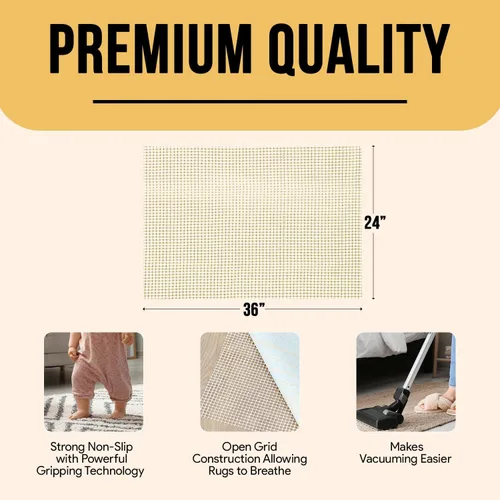 Vista 3 de Agarre Antideslizante para Alfombra de Área 2x3 Pies, Agarre para Alfombra para Pisos de Madera Dura, Laminado, Vinilo, Piedra y Azulejos