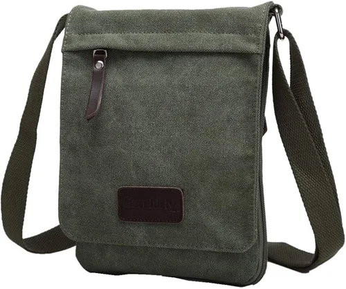 Vista 2 de Berchirly Pequeño bolso bandolera de cuero vintage de lona