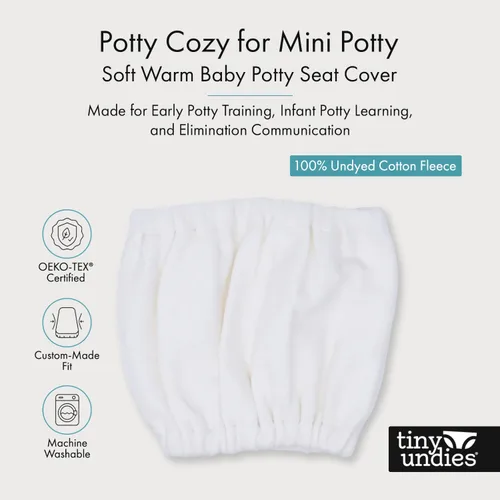 Vista 2 de Potty Cozy for Mini Orinal - Funda de asiento de forro polar de algodón 100% sin teñir, cojín suave y cálido para orinal de bebé, certificado Oeko