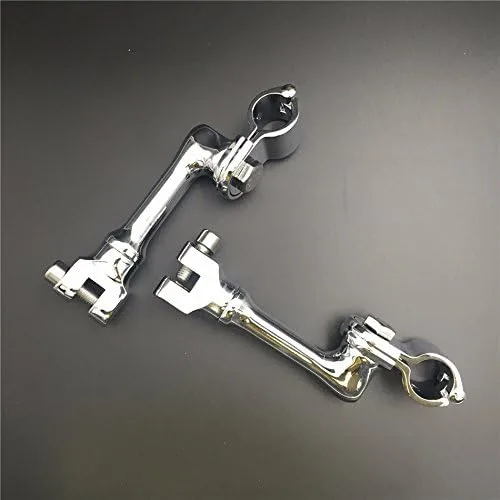 Vista 6 de SMT-Kit de montaje de clavijas de carretera ajustables en ángulo largo cromado compatible con cualquier bicicleta con tubo de marco de protector