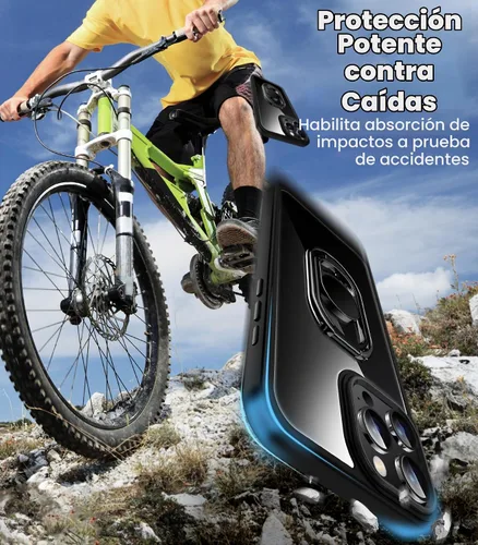 Vista 7 de Shields Up Funda para iPhone 16 Pro Max con Soporte, Funda Transparente para Teléfono con Soporte de Doble Anillo [Ajustable y Plegable] Cubierta