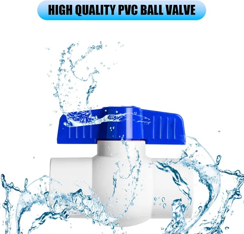Vista 4 de 6PCS 1" válvula de bola del PVC, zócalo de las válvulas de bola del cierre con la manija en T azul Heavy Duty Slip PVC Valve, PVC Pipe Fitting for
