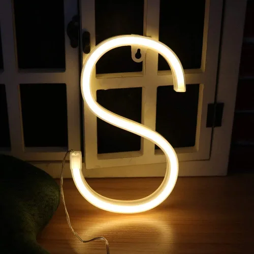 Vista 65 de Ulalaza Letrero de luz LED en blanco y negro, 2 letras AA alimentadas por batería para boda, fiesta de cumpleaños, lámpara de Navidad, luz nocturna