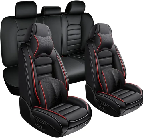 Vista 12 de Fundas de asiento para GMC Canyon 2004-2024, 2 fundas de asiento de automóvil de cuero, fundas protectoras de asiento impermeables, fundas