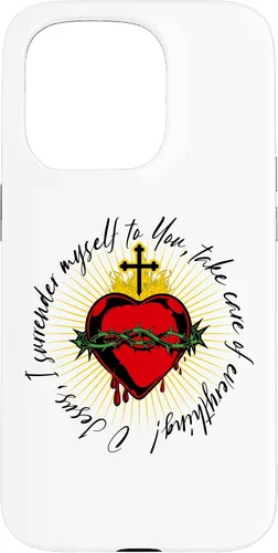 Vista 14 de Surrender Novena O Jesus Catholic Black Letter Case for iPhone 17