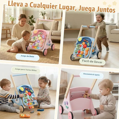 Vista 7 de wiqins - Juguetes de madera para niños de 18 meses, regalo Montessori Azul