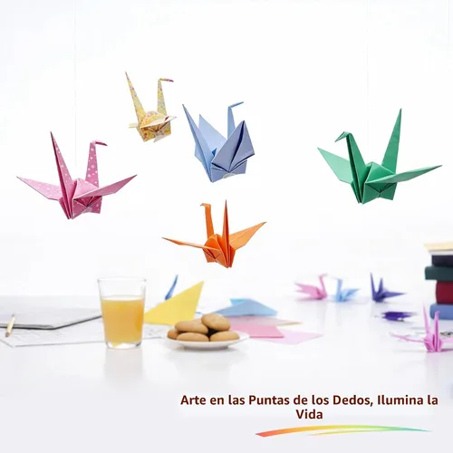 Vista 6 de Papel de origami cuadrado de 6 pulgadas, 500 hojas, 20 colores vivos, doble cara para niños y adultos, proyectos de arte y manualidades