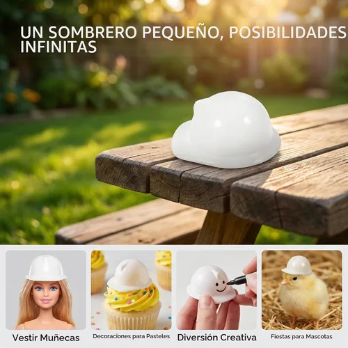 Vista 3 de ABOOFAN 10 cascos de pollo para mascotas, mini casco duro, mini sombrero de construcción y casco de seguridad en miniatura, pequeñas gorras