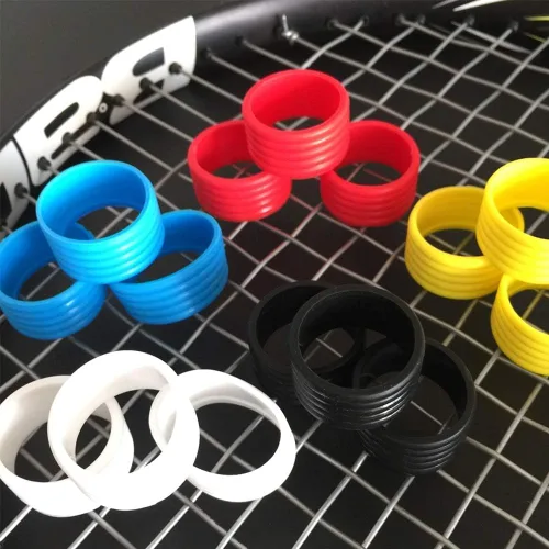 Vista 3 de Anillo de goma de mango de raqueta negro Banda de raqueta de tenis elástica Overgrips Equipo de raqueta