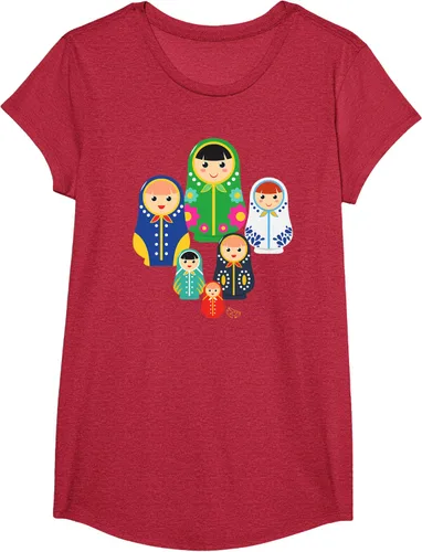 Vista 55 de Matryoshka Russian Nesting Dolls, Rusia - Camiseta de regalo, Azul / Patchwork, S