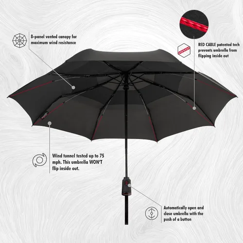 Vista 4 de ShedRain Vortex Automatic Compact Folding Windproof Travel Umbrella