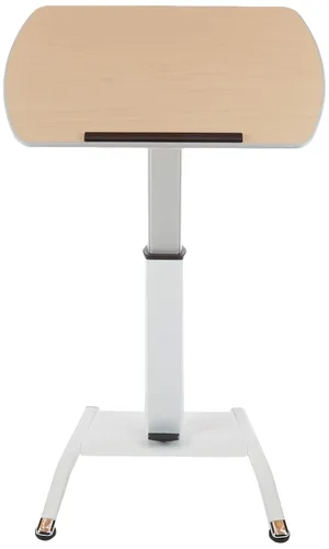 Vista 2 de Luxor LX-PNADJ-LW Atril neumático de altura ajustable/escritorio de pie móvil - Madera clara