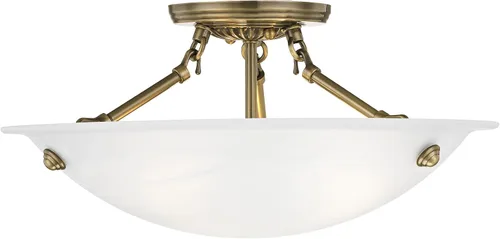 Vista 3 de Livex Lighting 4273-01 Oasis - Soporte de techo con 3 luces, latón antiguo