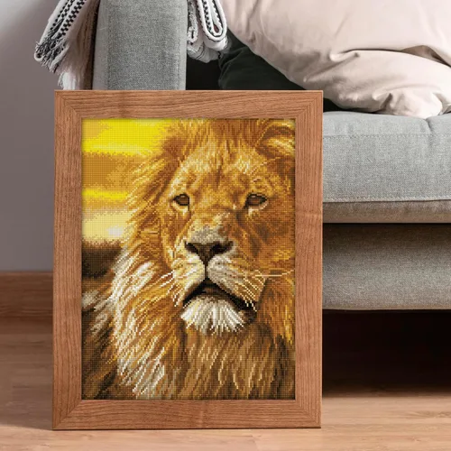 Vista 3 de DIAMOND DOTZ ® - Lord of The Serengeti, taladro completo, puntos cuadrados, kits de pintura de diamantes cuadrados, pintura de diamante cuadrado