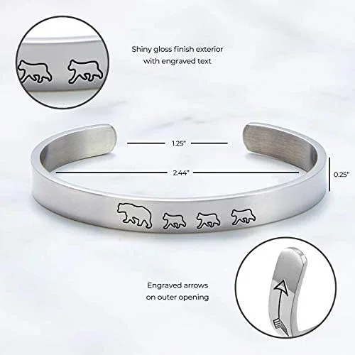 Vista 3 de Mint & Lily Pulsera de mantra personalizada, regalo para ella