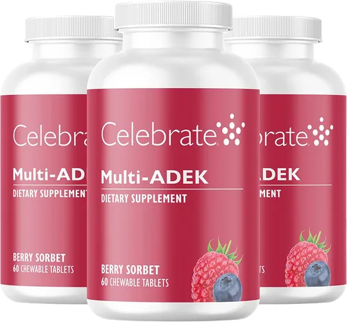 Vista 9 de Celebrate Vitamins Multi ADEK masticables sin hierro, multivitamínico bariátrico diario, alto nivel de vitaminas A, D, E, K y B12 para pacientes