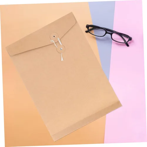 Vista 5 de Paquete de 10 carpetas de sobres de papel kraft para documentos A4, sobres de archivo para oficina, escuela, hogar, facturas
