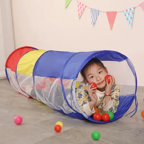Vista 5 de Túnel de juego gateando para niños [túnel de arco iris portátil emergente] para niños, niños pequeños, niños y niñas, mascotas, perros y gatos