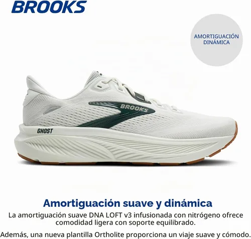 Vista 2 de Brooks Zapatillas de correr Ghost 18 para hombre Gris/Abeto/Bronceado