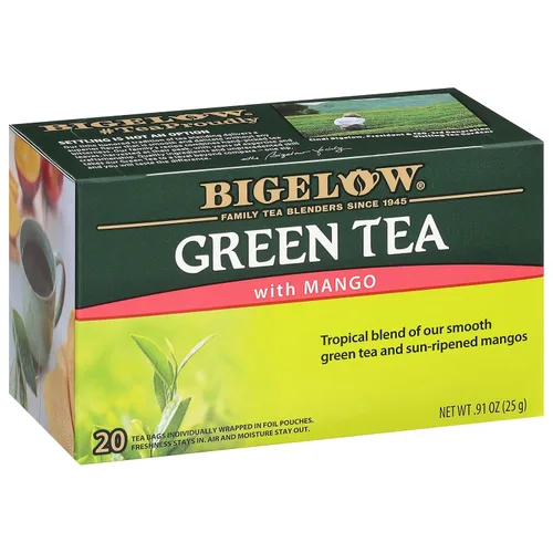 Vista 44 de Bigelow Té verde con melocotón, cajas de 20 unidades (paquete de 6) Té con cafeína con té verde y menta, 120 bolsas de té en total