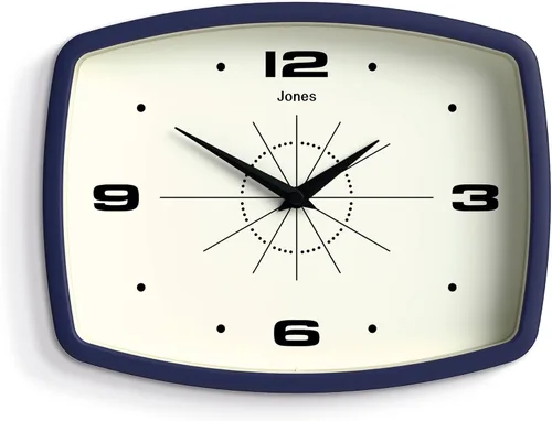 Vista 12 de JONES CLOCKS® Reloj de pared de película Reloj retro rectangular 10 Negro