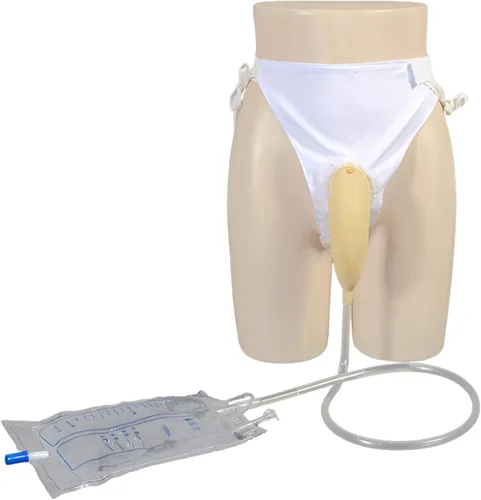 Vista 7 de Orinario portátil para hombres, material de látex portátil con bolsa de orina de colección, sistema de bolsa de drenaje urinario, agradable al tacto