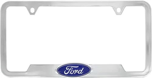 Vista 11 de Ford Logo 3D en negro de plástico ABS, soporte para matrícula con 2 agujeros (Negro/A)