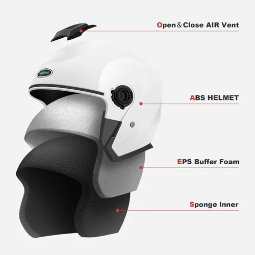 Vista 5 de Casco de motocicleta abierto para adultos 3/4, con doble visera, para moto, scooter, ebike, ciclomotor, para hombres y mujeres, aprobado por el DOT