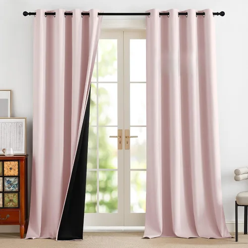 Vista 12 de NICETOWN Cortinas 100% Opacas Cortas de 36 Pulgadas de Largo para Dormitorio, Privacidad Aislamiento Térmico con Ojales Cortinas de Ventana