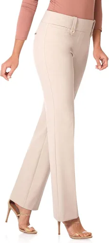 Vista 2 de Rekucci - Pantalón de vestir ligeramente acampanados, elásticos y de efecto adelgazante para mujer, Straight, 8